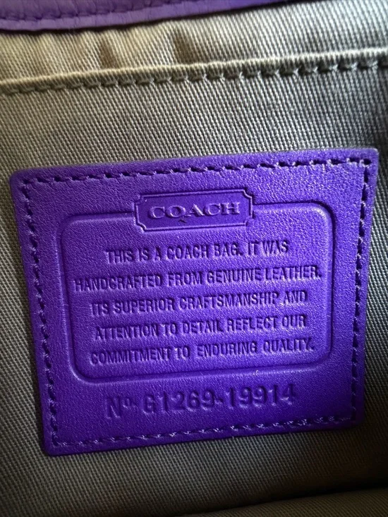 Coach Legacy Leather Penny Shoulder Crossbody Bag 19914 Ultraviolet Purple - Picture 15 of 15